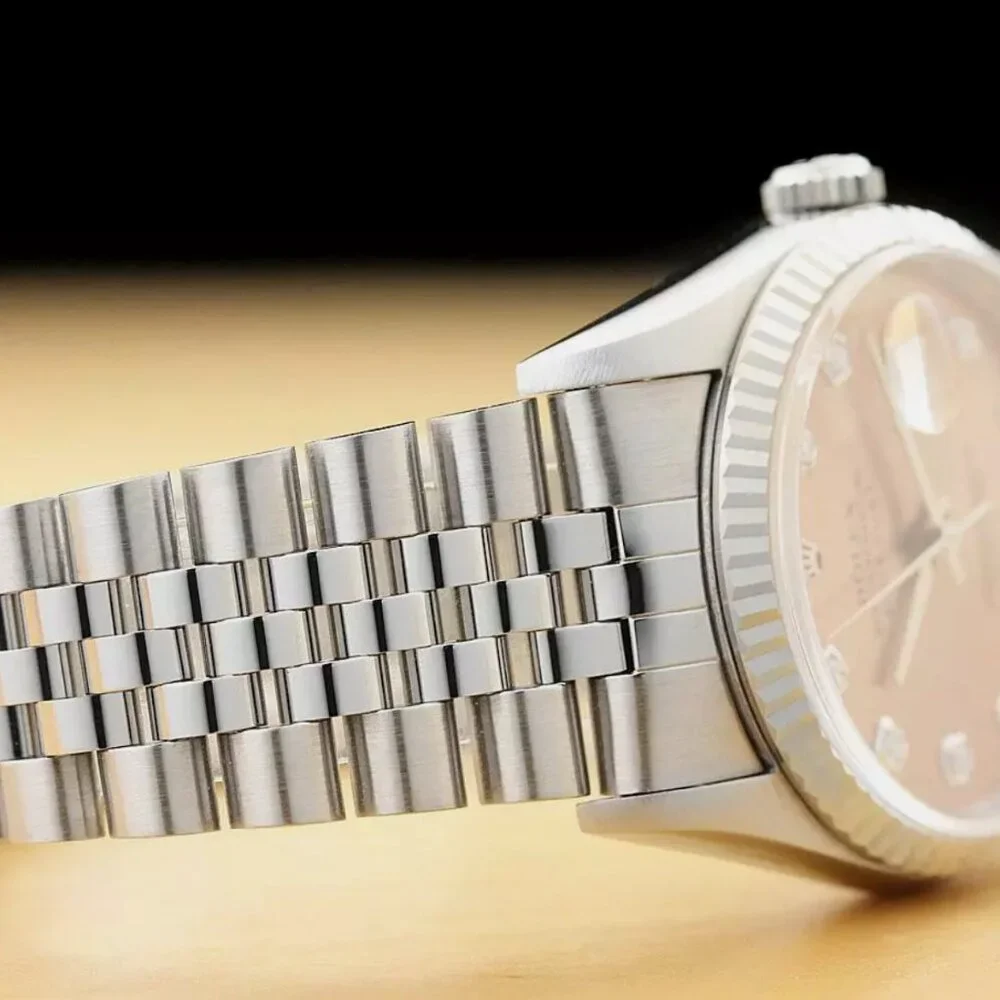 Sale! Men's Factory Diamond Dial 18kt White Gold Watch